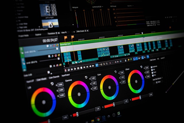 Software de edição de áudio em tela de computador